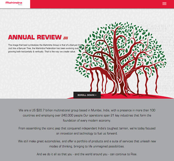 Integrated report responsive website
