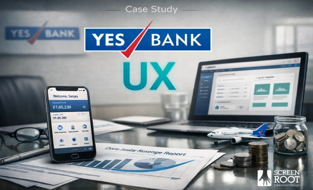 Depiction of a research‑driven redesign restoring clarity and trust in digital banking.