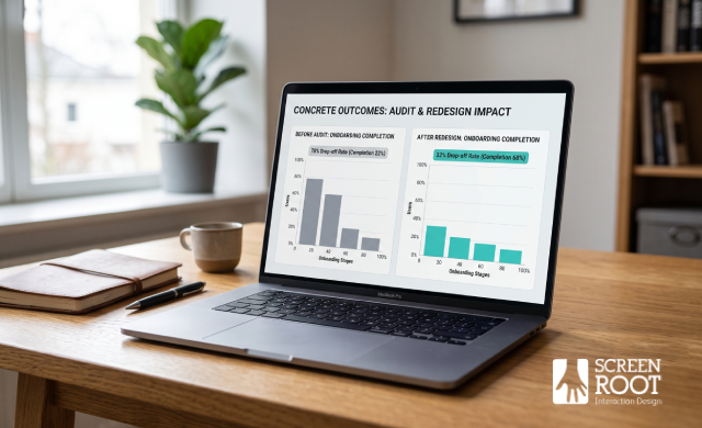 Audit-driven redesigns turned identified friction points into measurable onboarding completion gains
