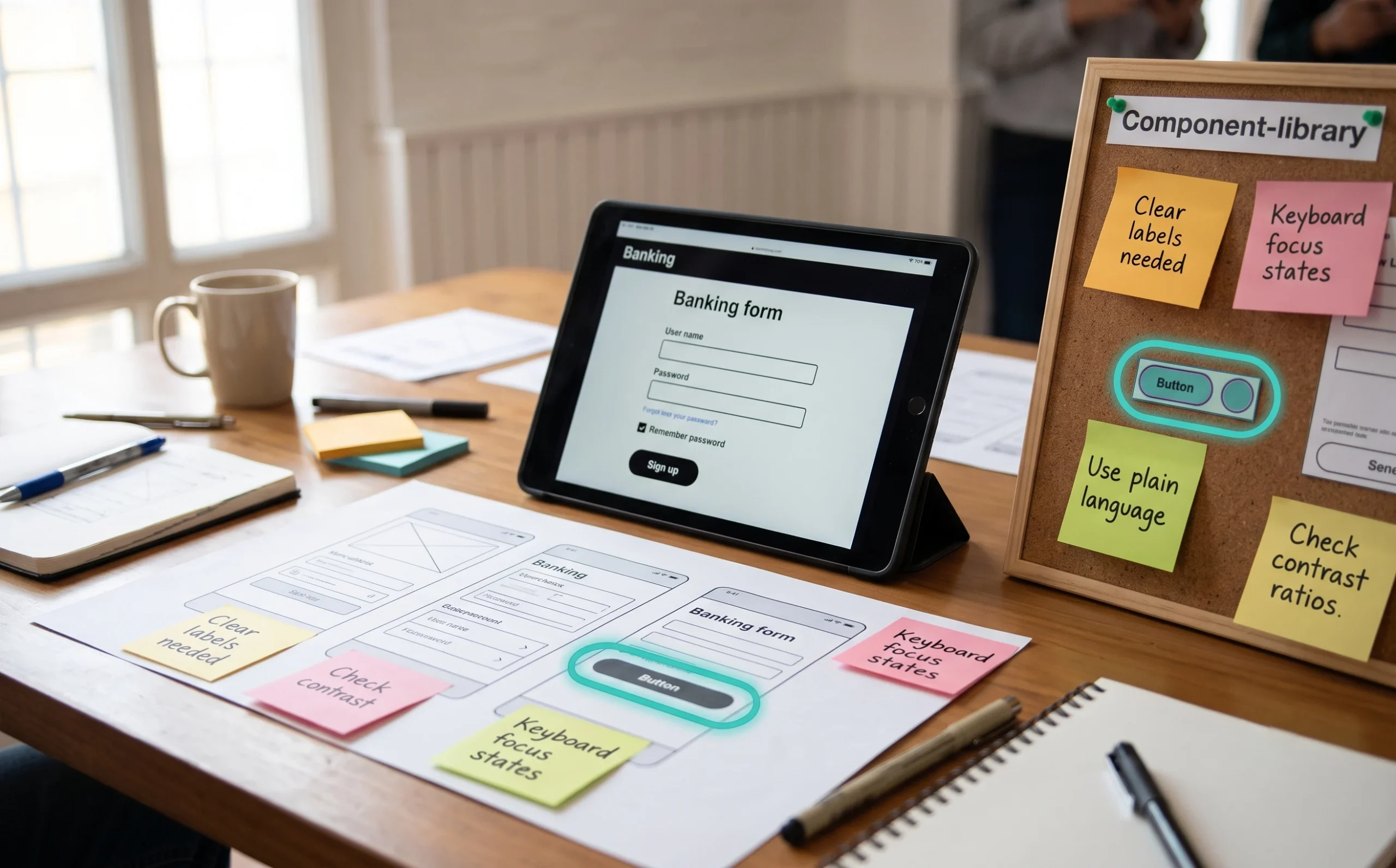 Building accessibility into wireframes and design systems prevents costly remediation after launch