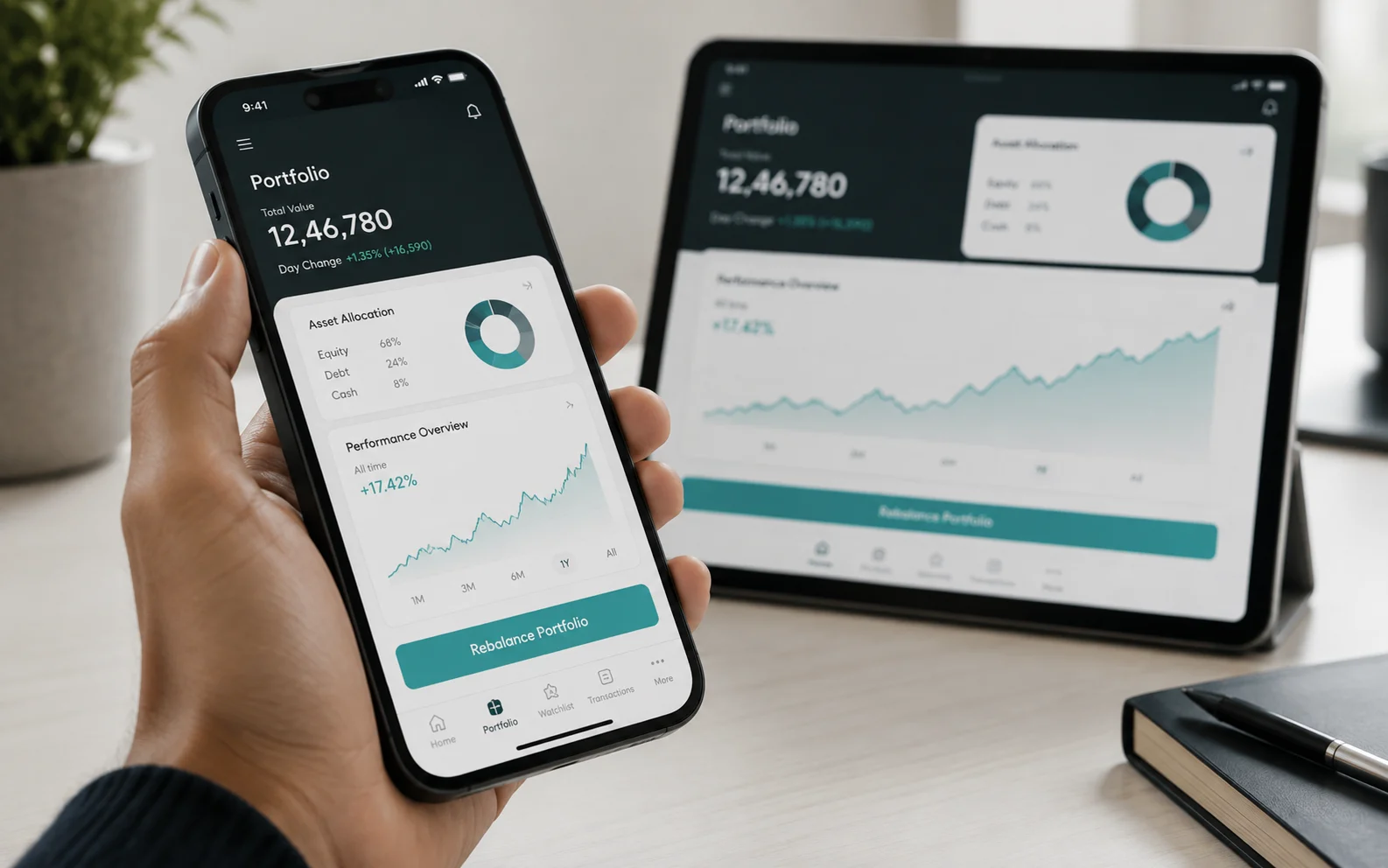 A mobile-first redesign let high-net-worth investors move fluidly between portfolio views across devices