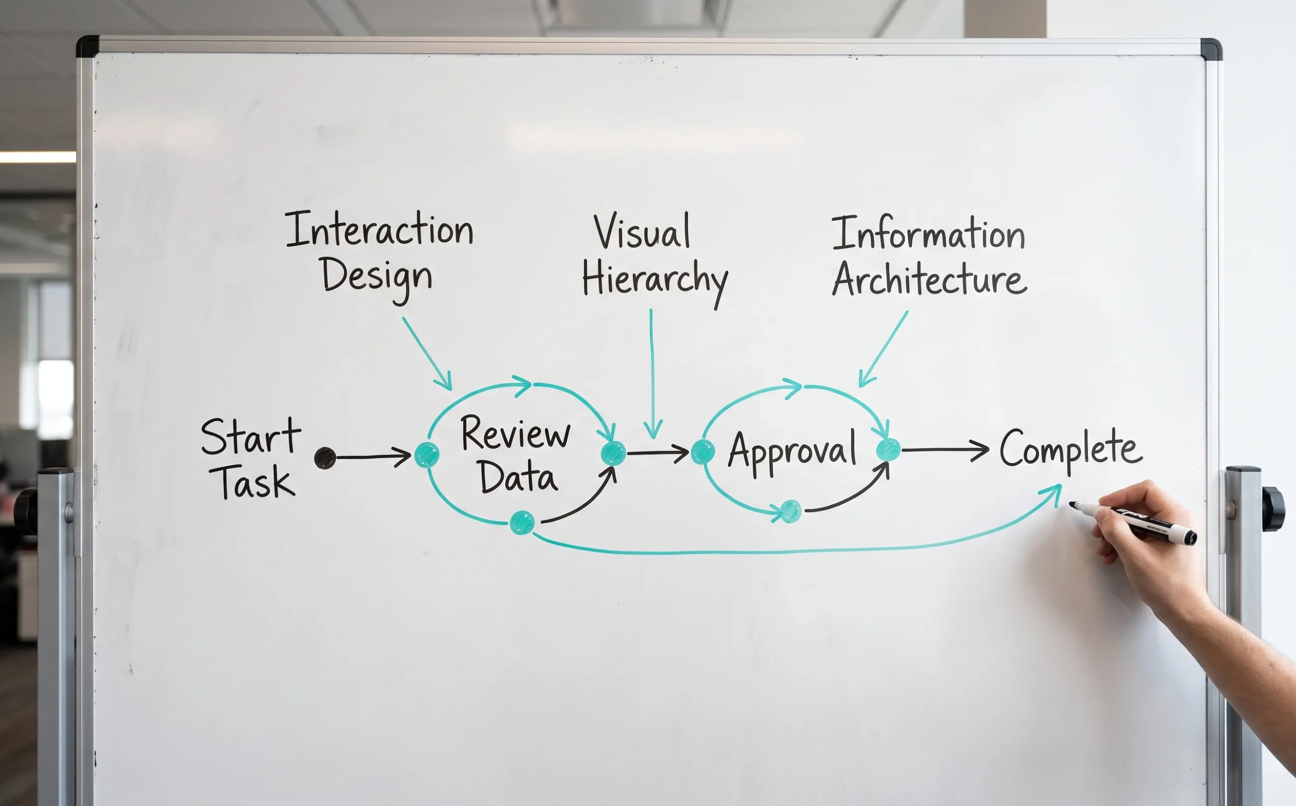 Journey-centric design coordinates interaction design, visual hierarchy, and information architecture around the user’s full task
