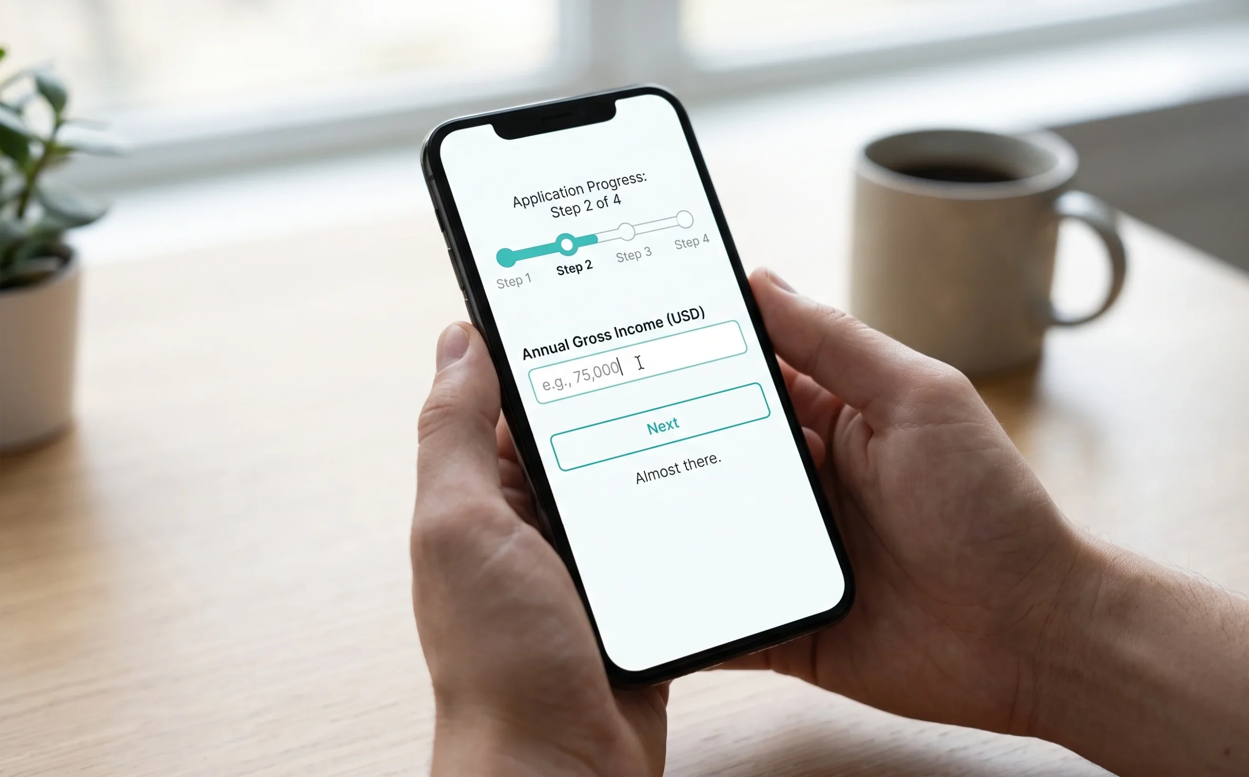 Chunking a complex lending application into clear stages with visible progress reduces abandonment in regulated workflows