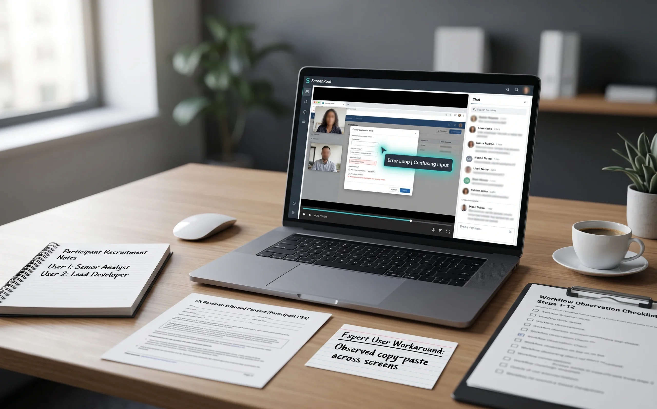 Enterprise UX research must overcome participant access, compliance constraints, expert-user bias, and complex data synthesis