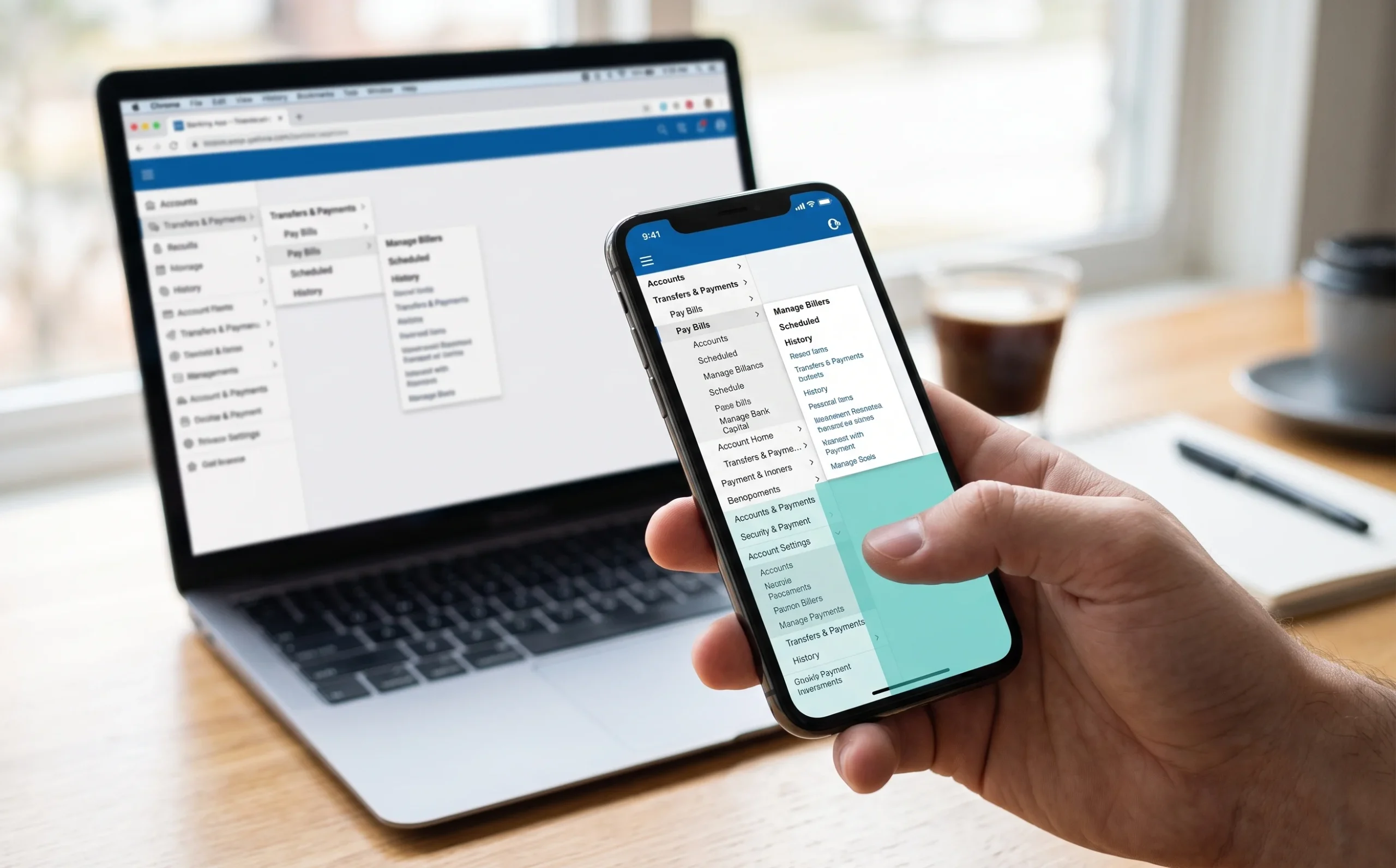Cramming desktop-style menus onto a small screen overwhelms mobile banking users at their most distracted moments