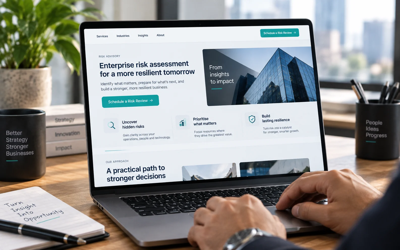 Persistent, contextual CTAs keep the conversion path visible on long service pages without aggressive or generic prompts